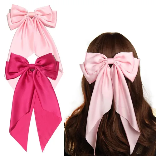 Miniatura 20 de SUSULU Pinzas para el cabello con lazo de cinta negra con cola larga, horquillas para fiestas y accesorios para mujeres y niñas, 2