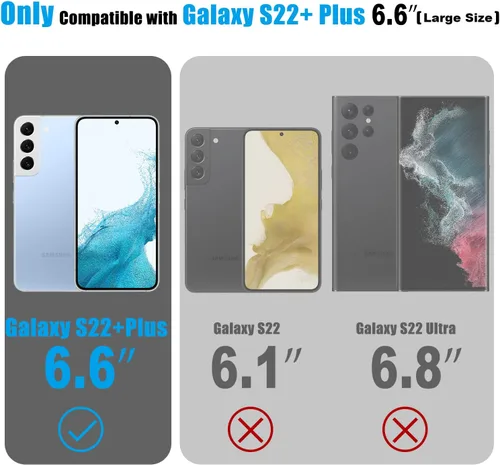 Miniatura 2 de ESDOT Funda para Samsung Galaxy S22 Plus, grado militar, prueba de caída de 21 pies, resistente con diseños de moda para mujeres y niñas, funda