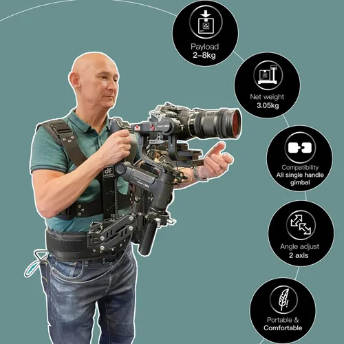 Miniatura 2 de DF DIGITALFOTO Thanos SE Sistema de chaleco de soporte de cardán, video SteadyCam Axis compatible con DJI RS5/RS4/RS 4 Pro/Mini/RS 3/PRO/RS2, ZHIYUN