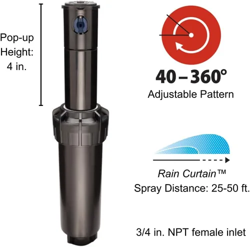 Miniatura 2 de Rain Bird CP500012PK Rotor de grado profesional con juego de boquillas Pro, patrón de 40 a 360, distancia de pulverización de 25 a 50 pies, paquete