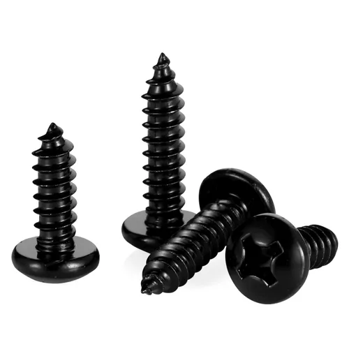 Miniatura 8 de Mellewell Tornillo autorroscante #4 x 1 de cabeza de cacerola, tornillos de chapa metálica de cabeza plana, tornillos de madera, acabado negro