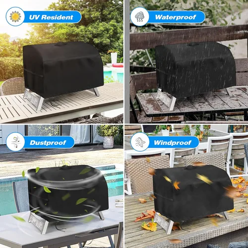 Miniatura 6 de Cubierta de Parrilla para Parrilla Hibachi, Cubierta de Parrilla de Mesa Pequeña Impermeable para Exteriores de Servicio Pesado, Cubierta