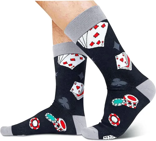 Miniatura 3 de HAPPYPOP Casino Gifts for Men Women Gambling Poker Gambler Las Vegas Gifts, Casino Poker Socks
