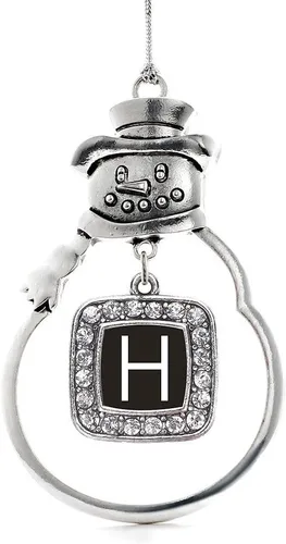 Miniatura 30 de Inspired Silver - Adorno de rodillo de reina - Adorno cuadrado de plata con muñeco de nieve con joyas de circonita cúbica