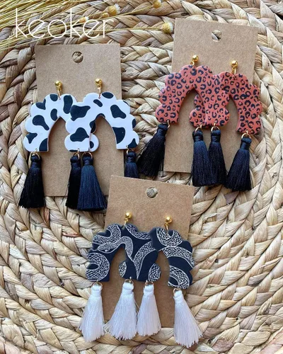 Miniatura 6 de KEOKER Pantalla de seda con estampado animal para arcilla polimérica, leopardo guepardo, vaca moteada, patrón de serpiente plantilla de arcilla 4