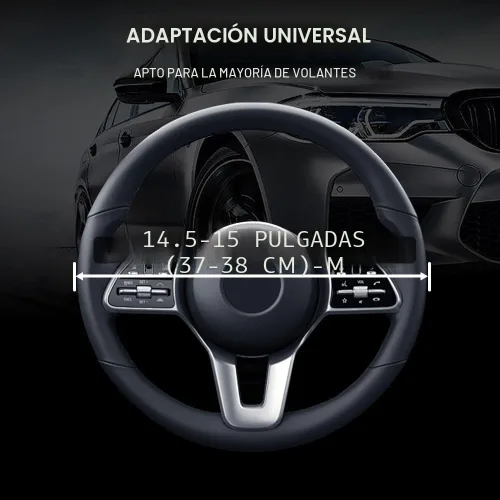 Miniatura 3 de Funda de cuero para volante de automóvil, protector antideslizante de cuero de microfibra transpirable, ajuste universal para la mayoría