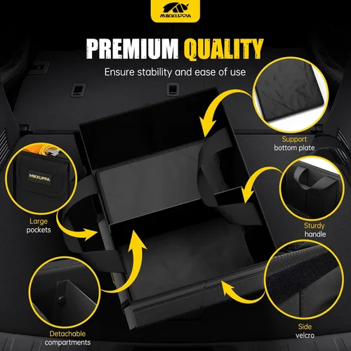 Miniatura 4 de MIKKUPPA Organizador de maletero de automóvil, organizador plegable de 35 litros con tapa, almacenamiento resistente para automóvil, SUV, camión