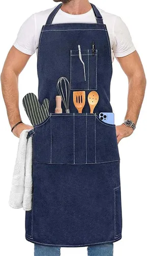 Miniatura 6 de Delantales artísticos para pintar cerámica, delantales de cocina para hombre y mujer, delantales de cocina para cocina, restaurante, barbacoa