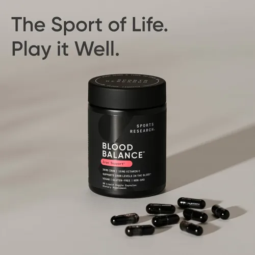 Miniatura 7 de Sports Research® Suplemento de hierro para el equilibrio sanguíneo – 36 mg de hierro + folato y vitamina C para absorción – Soporte de glóbulos