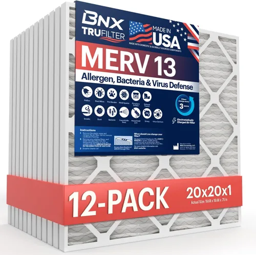 Miniatura 31 de BNX TruFilter - Filtro de aire 10 x 10 x 1 MERV 13, electrostático plisado, para aire acondicionado, HVAC y hornos, para alergias, polen, moho