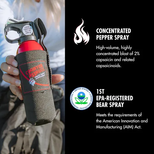 Miniatura 7 de Counter Assault Bear Spray – Osos, leones de montaña, coyotes – Largo alcance de 40 pies – Equipo de seguridad en spray de pimienta para senderismo