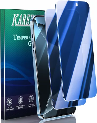 Miniatura 12 de KAREEN Paquete de 2 protectores de pantalla para iPhone 15/ iPhone 15 Pro, película de vidrio templado de 6.1 pulgadas, dureza 9H, antiarañazos, sin