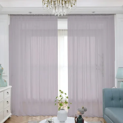 Miniatura 11 de ABCHOME Cortinas traslúcidas blancas de 63 pulgadas de largo, cortinas traslúcidas para ventana, 2 paneles, cortinas traslúcidas para dormitorio
