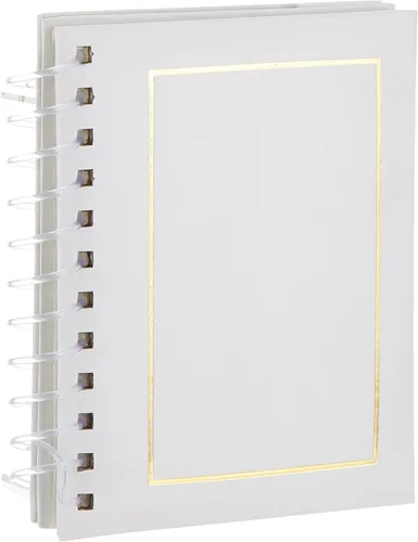Pioneer Photo Albums Caballete de 50 bolsillos en espiral de cuero sintético para álbumes de fotos de 4 x 6 pulgadas, color blanco