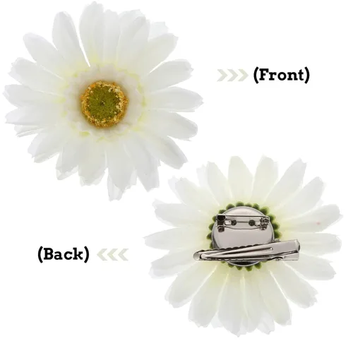 Miniatura 2 de Beaupretty Pinzas para el cabello de girasol, paquete de 3 pasadores para el cabello de margaritas, accesorios de playa para mujeres y niñas