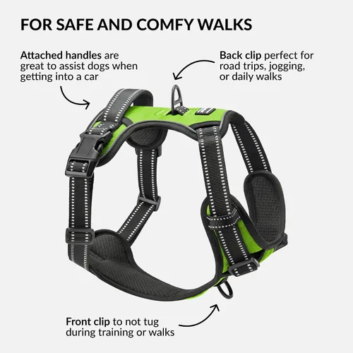 Miniatura 2 de CollarDirect Arnés reflectante sin tirones para perro, con asa y clip frontal, chaleco acolchado suave ajustable para perros pequeños a grandes