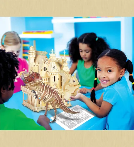 Miniatura 6 de Puzzled Kit de construcción de rompecabezas 3D de madera de tiranosaurio