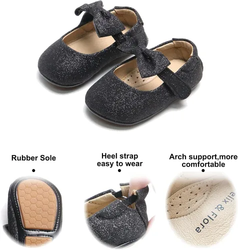Miniatura 86 de Felix & Flora Zapatos de bebé de suela suave - Zapatos de bebé para caminar, mocasines, suela de goma, zapatos de cuna