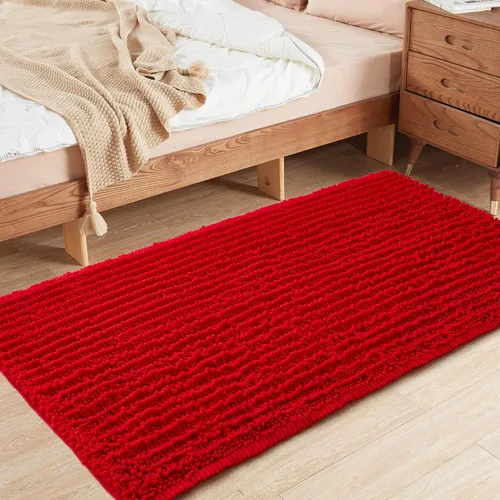 Miniatura 19 de FLOLEOPA Alfombras de Baño de Microfibra de Felpa Suave, Alfombras de Baño Absorbentes Antideslizantes Lavables a Máquina, Tapetes de Baño para Beige