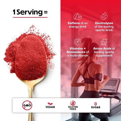 Miniatura 8 de Forgge Polvo de Mezcla para Bebida Energética Saludable - Cafeína Limpia + Vitaminas B12, B6, C y D - Polvo de Bebida Energética sin Azúcar