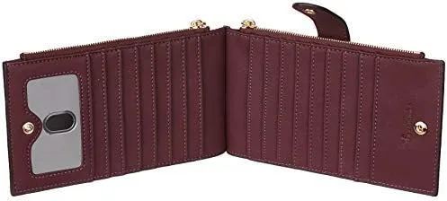 Miniatura 4 de Travelambo Billetera plegable con bloqueo RFID para mujer, con bolsillo con cremallera