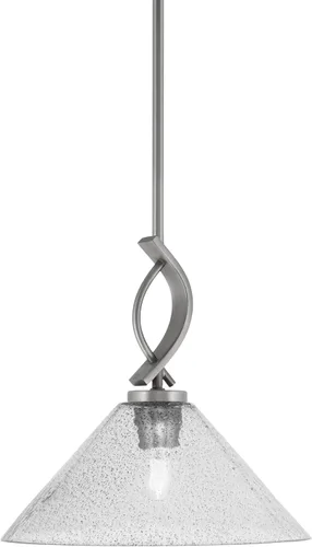 Miniatura 23 de Toltec Lighting Cavella Stem Colgado Mini colgante, acabado grafito, vidrio de muselina blanca de 4 pulgadas