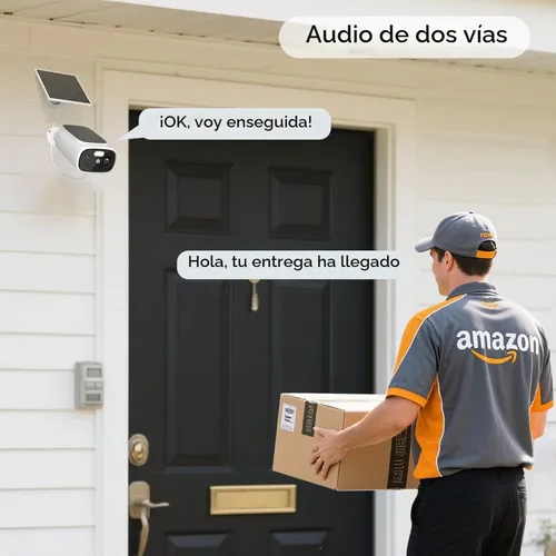 Miniatura 6 de 4 cámaras WiFi 2.4G/5G para seguridad en el hogar con paneles solares dobles, cámaras de seguridad solar 2K inalámbricas para exteriores, visión