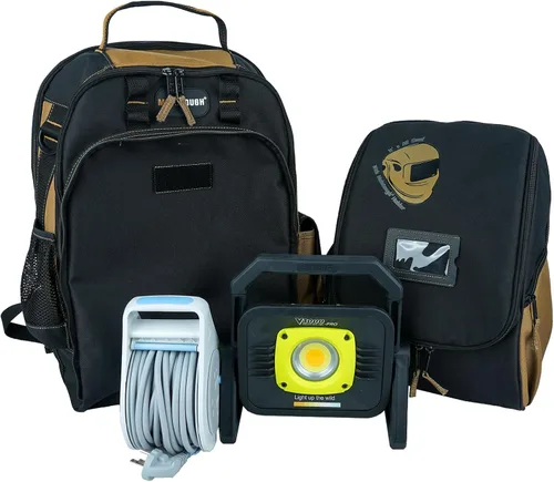 Miniatura 9 de MELOTOUGH Mochila de soldadura para herramientas y casco, paquete de equipo extremo con soporte para casco de gran capacidad, bolsa de Mochila