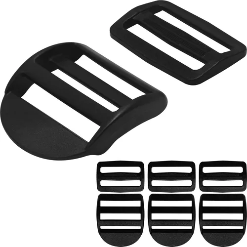 Miniatura 7 de LASIGHT Paquete de 4 hebillas de bloqueo de escalera deslizante y deslizador de triple deslizamiento para correas de 3/4", 1", 1-1/4", 1-1/2", 2