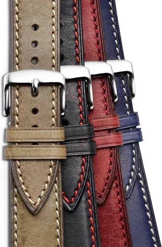 Miniatura 9 de WOCCI Correas de reloj nobuck con hebilla de acero inoxidable, correas de repuesto de cuero italiano de 0.551 in, 0.709 in, 0.787 in, 0.866 in