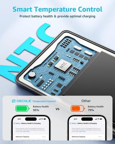 Miniatura 5 de Banco de energía "Air" para MagSafe 5000mAh, Cargador de Batería Portátil Inalámbrico Magnético Ultra Delgado con Cable USB-C, Compatible Solo