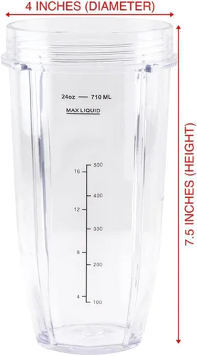 Miniatura 3 de Piezas de repuesto para licuadora, compatible con Ninja, cuchilla extractora de 7 aletas de copa de 24 onzas, compatible con Nutri, compatible
