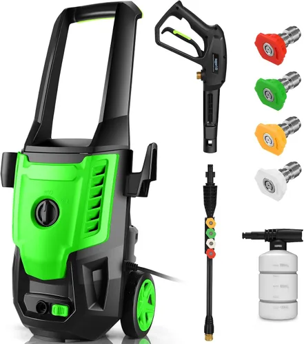 Miniatura 10 de Lavadora a presión eléctrica 5000 PSI 4.0GPM Lavadora eléctrica portátil con 4 boquillas de control de calidad, cañón de espuma de 16.9 fl oz