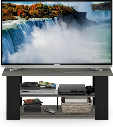 Miniatura 2 de Furinno JAYA - Soporte para TV, roble francés, gris/negro Roble Francés/Negro