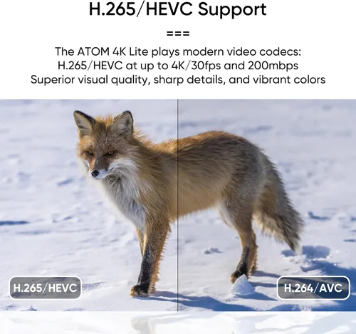 Miniatura 5 de NEUMI Atom 4K Lite Reproductor multimedia digital Ultra-HD para unidades USB y tarjetas SD, reproduce videos 4K/UHD, HEVC/H.265, HDMI y AV