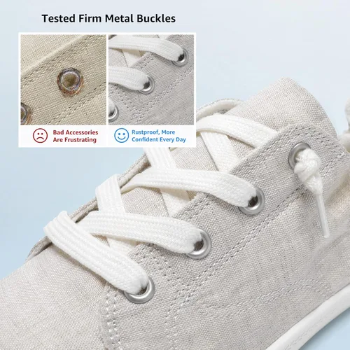 Miniatura 4 de STQ - Tenis sin cordones para mujer, cómodos zapatos casuales de lona
