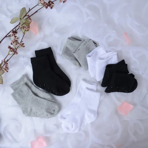 Miniatura 12 de Tenpluszero 12 pares de calcetines antideslizantes para niños pequeños con puños para bebés niños y niñas