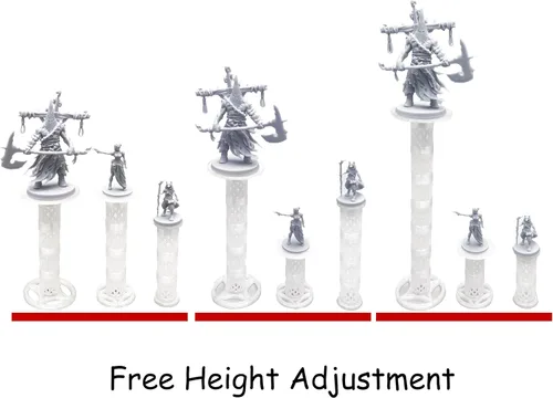 Miniatura 3 de Elevadores de combate para miniaturas voladoras, soportes de vuelo Terreno DND TRPG, plataformas elevadas, 8 niveles ajustables con 3 soportes