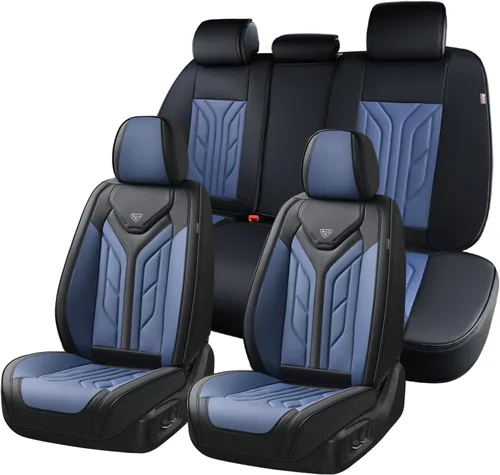 Miniatura 27 de Coverado Fundas de Asiento Delantero para Automóvil, 2 Piezas Fundas de Asiento de Cuero para Automóviles, Protector de Asiento de Automóvil Solo