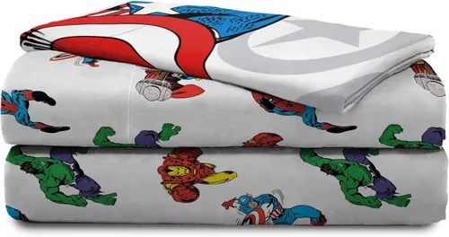 Miniatura 7 de Jay Franco Marvel Avengers Comic Cool - Paquete de ropa de cama individual de 8 piezas, incluye juego de cama, juego de sábanas