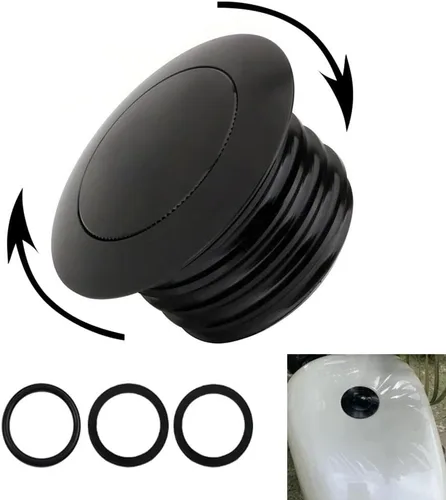 Kucehiup Tapa de tanque de combustible para motocicleta en sentido horario, tapa de gasolina emergente CNC compatible con tanque de combustible