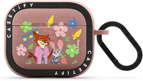 Miniatura 65 de CASETiFY AirPods Pro (1ª/2ª Gen) Estuche Bounce con Anillo [Colaboración Frozen] - Copo de Nieve de Anna - Taupe Mate