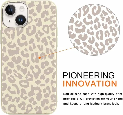 Miniatura 4 de Paquete de 3 Fundas Bonitas con Estampado de Guepardo para iPhone 13/14 de 6.1" Funda de Teléfono, Fundas de Diseño Estético de Leopardo Silicona