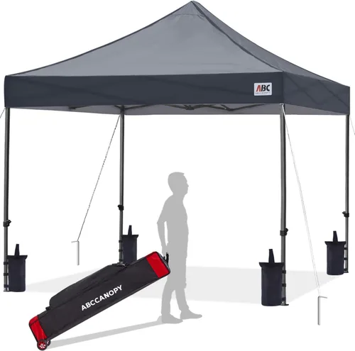 Miniatura 33 de Abccanopy - Carpa de toldo para tienda de campaña comercial instantánea con bolsa de transporte con ruedas, 4 bolsas de arena, Blanco