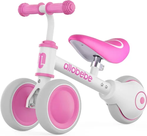 Miniatura 10 de allobebe Bicicleta de equilibrio para bebé, lindas bicicletas para niños de 12 a 36 meses, regalos para niñas de 1 año, bicicleta para entrenar al