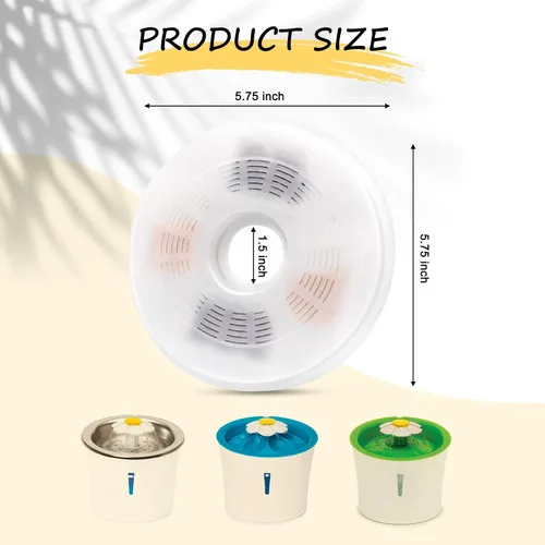 Miniatura 2 de Petilog - Paquete de 3/6/9 filtros de fuente de agua para gatos compatibles con fuentes Catit, repuesto de filtro de fuente de carbono y resina