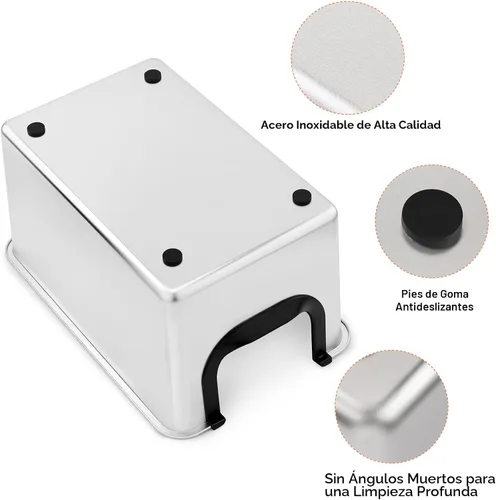 Miniatura 6 de Yangbaga Caja de arena extra grande de acero inoxidable, a prueba de fugas, 12 pulgadas de alto, para atrapar orina y basura, caja de arena