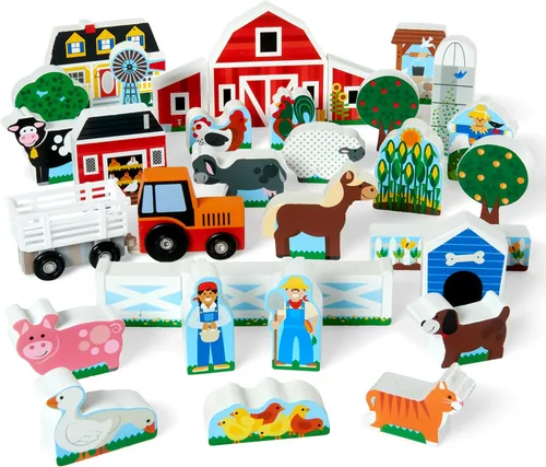 Miniatura 4 de Melissa & Doug Juego de granja y tractor de madera (33 piezas)