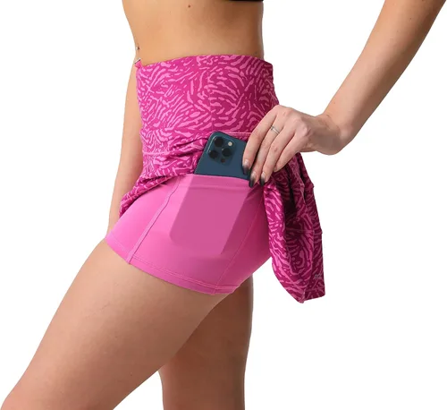 Miniatura 3 de Husnainna Falda pantalón plisada de cintura alta con bolsillos para tenis y golf para mujer, pantalones cortos incorporados para el entrenamiento