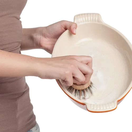 Miniatura 4 de Redecker Cepillo para ollas, fibra de unión, paquete de 2 cepillos resistentes para ollas, hierro fundido y residuos horneados, madera de haya